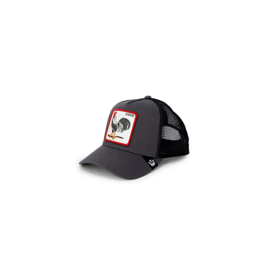 Black trucker hat with red and white patch - Goorin Bros Men Cap by Goorin Bros