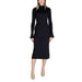 Black turtleneck midi dress with long bell sleeves by Sandro Ferrone for women