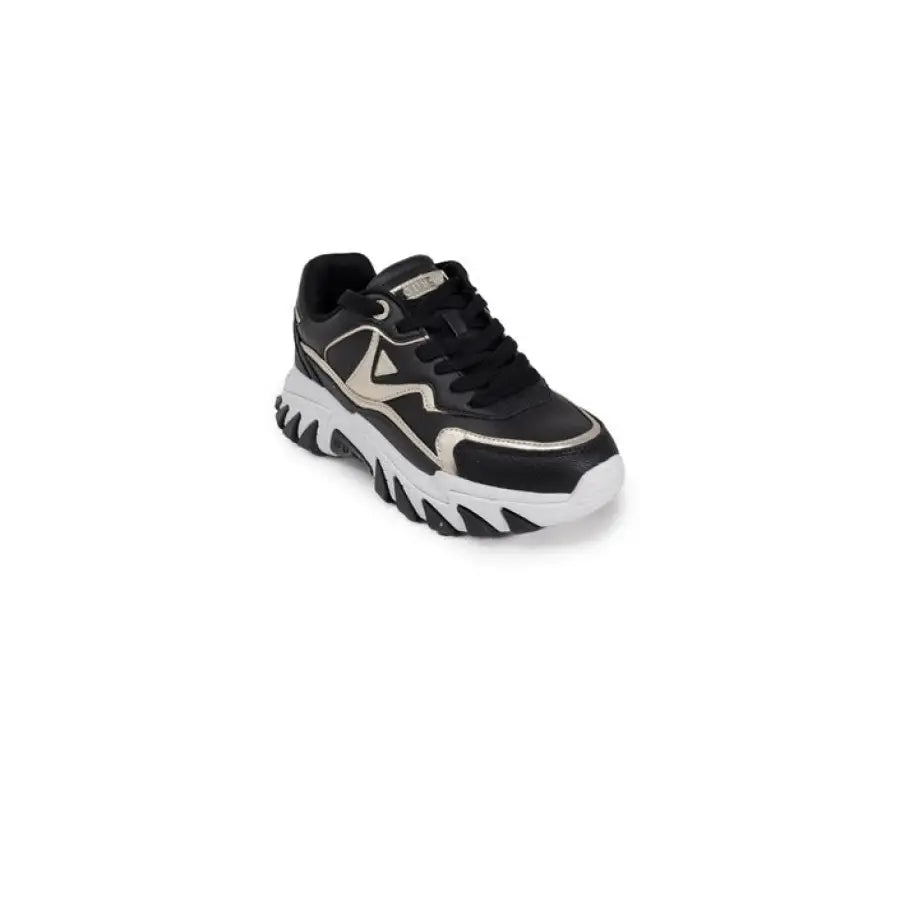 Guess Women Sneakers - Black and white athletic sneaker with chunky sole and geometric design