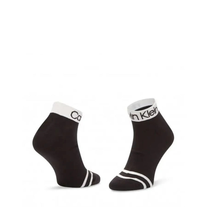 Black and white Calvin Klein ankle socks with striped detailing in Women’s Underwear collection