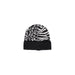 Black and white knit winter beanie with animal print pattern from Only Women Cap