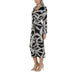 Black and white patterned midi dress with long sleeves and wrap design by Jacqueline De Yong