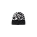 Black and white patterned winter beanie with solid black cuff from Only - Only Women Cap