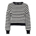 Black and white striped cropped sweater with long sleeves - Only Women Knitwear