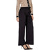 Black wide-leg high-waist dress pants from Ichi Women Trousers collection