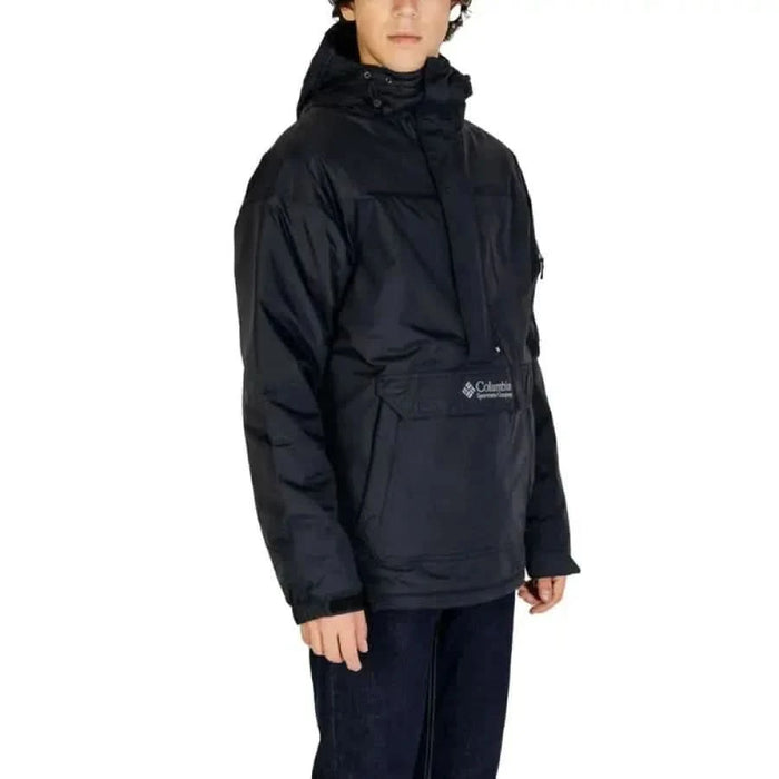 Black winter pullover anorak jacket with hood from Columbia Men Jacket collection