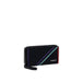 Black zippered wallet with colorful diagonal stripes and Desigual logo for women