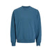 Jack & Jones blue sweatshirt with white logo showcasing urban city fashion