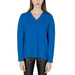 Bright blue v-neck long-sleeve sweater - Street One Women Knitwear collection