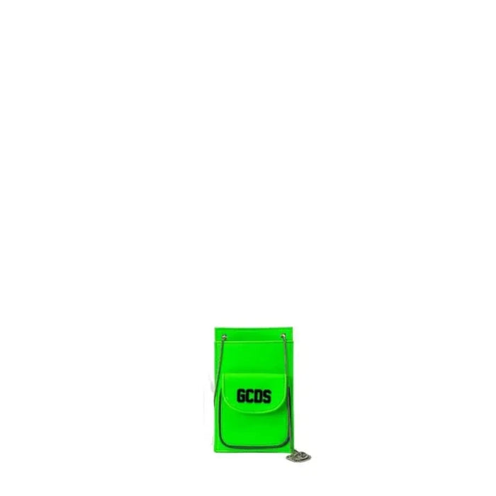 Bright neon green phone case with GCDS text for GCDS Men Bag product