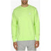 Bright neon green Nike crewneck sweatshirt with a small white logo on the chest