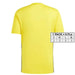 Adidas Men T-Shirt in bright yellow showing short sleeves and sizing information displayed