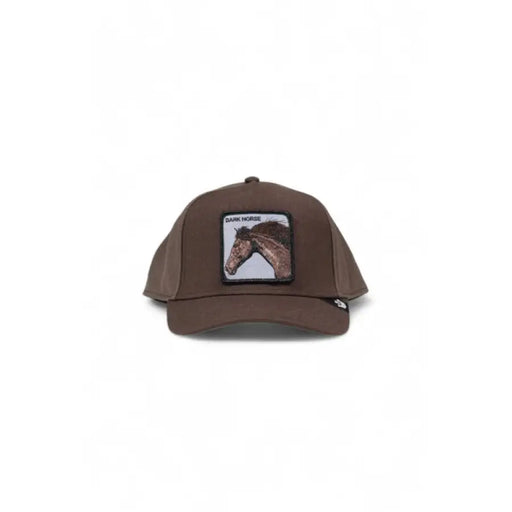 Brown Goorin Bros men’s wool baseball cap featuring a horse patch on the front