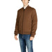 Brown bomber jacket with zip front and ribbed collar by Antony Morato for men