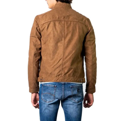 Brown canvas trucker-style jacket from Jack & Jones Men Blazer collection