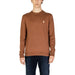 Brown crew neck sweater with embroidered logo from U.S. Polo Assn. men knitwear