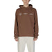 Brown Hooded Sweatshirt for Men with graphic text across the chest by Underclub