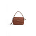 Brown leather handbag with single strap and gold-toned hardware by Desigual Women Bag