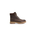 Brown leather Timberland men boots with thick rubber sole and lace-up design