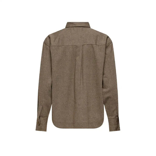 Brown long-sleeved button-up shirt with collar from Jacqueline De Yong for women