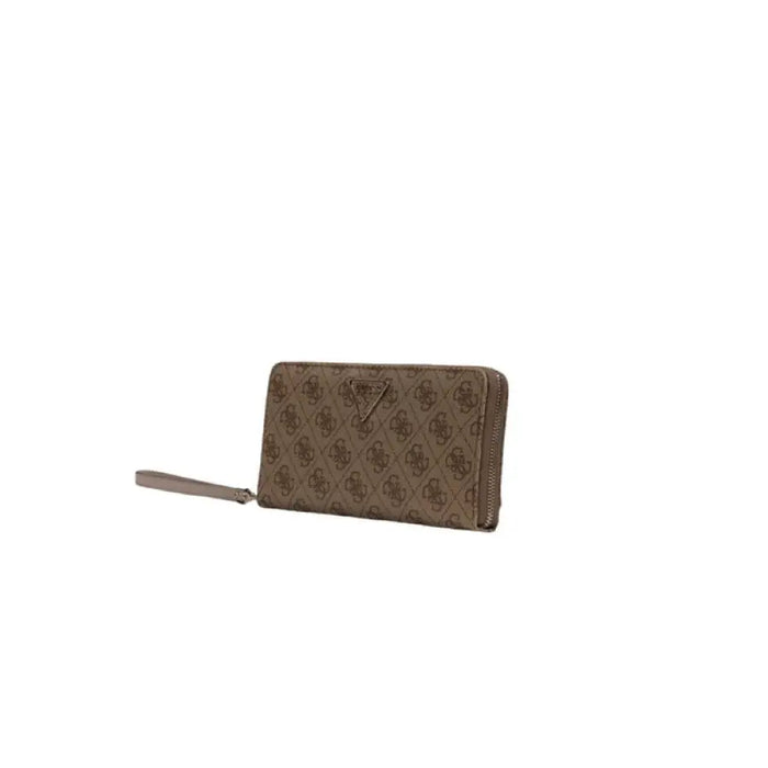 Brown patterned leather wallet with zipper closure from Guess Women Wallet collection