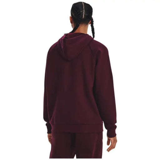 Burgundy crewneck sweatshirt back view from Under Armour Men Sweatshirts for Fall and Winter