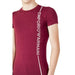 Burgundy Emporio Armani Men T-Shirt featuring vertical logo text design