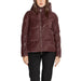 Burgundy puffer jacket with high collar and zipper from Cleré Women Jacket collection