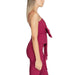 Burgundy strapless jumpsuit with decorative side bow detail by Rinascimento Women Top