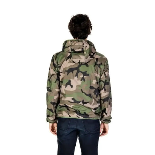 Camouflage hooded jacket paired with blue jeans from U.S. Polo Assn. Men Jacket collection