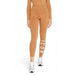 Caramel high-waisted leggings featuring ICON text on leg from Icon Women Trousers collection