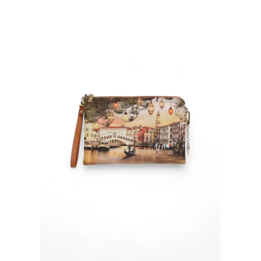 Clutch purse or wristlet with a scenic Venetian canal print from Y Not Women Bag