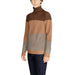 Hamaki-ho Men’s Color-blocked Turtleneck Sweater in Brown, Tan, and Gray Tones