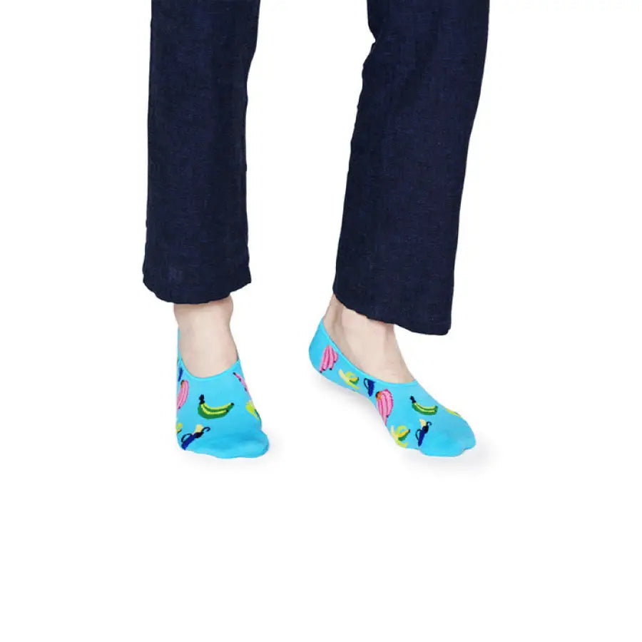 Colorful fruit-patterned ankle socks worn with dark pants - Happy Socks Women Underwear