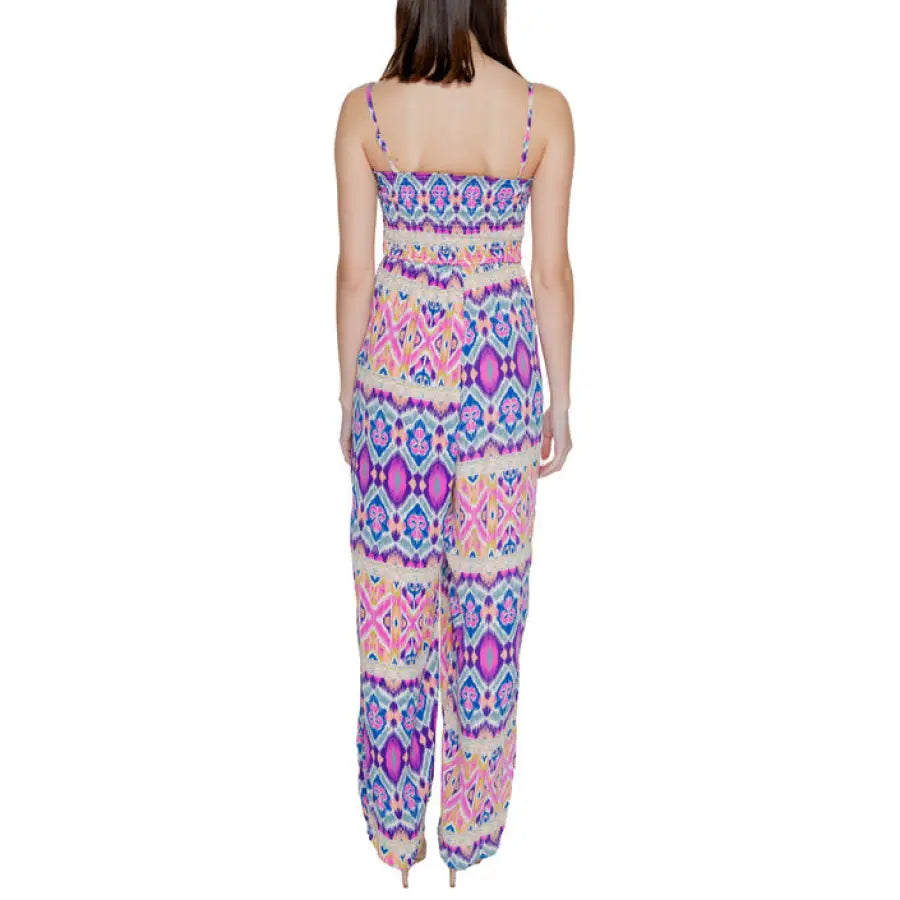 Colorful patterned jumpsuit with thin straps and wide-leg design - Only Women Jumpsuit