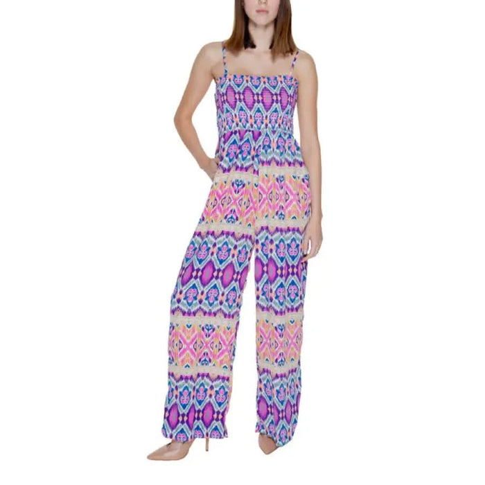 Colorful patterned spaghetti strap jumpsuit with wide-leg pants - Only Women Jumpsuit