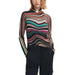 Colorful striped wavy pattern long-sleeved sweater from Desigual Women Knitwear collection