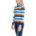 Colorful striped long-sleeved sweater with blue jeans - Only Women Knitwear