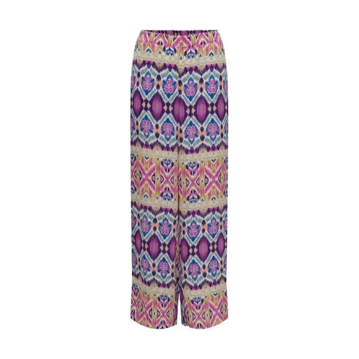 Shop Only - Women’s trousers: Colorful wide-leg pants with vibrant geometric pattern