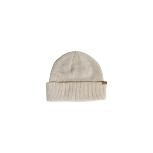 Cream-colored knit beanie with folded brim from Columbia Men Cap collection