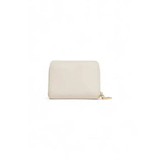 Cream-colored leather wallet with gold zipper closure from Love Moschino Women Wallet