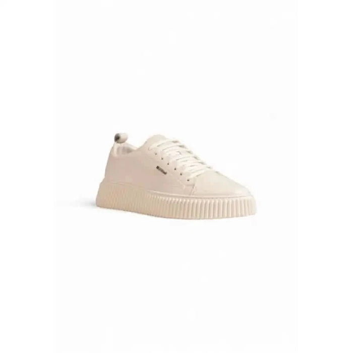 Cream-colored low-top sneaker with thick textured sole by Antony Morato for men