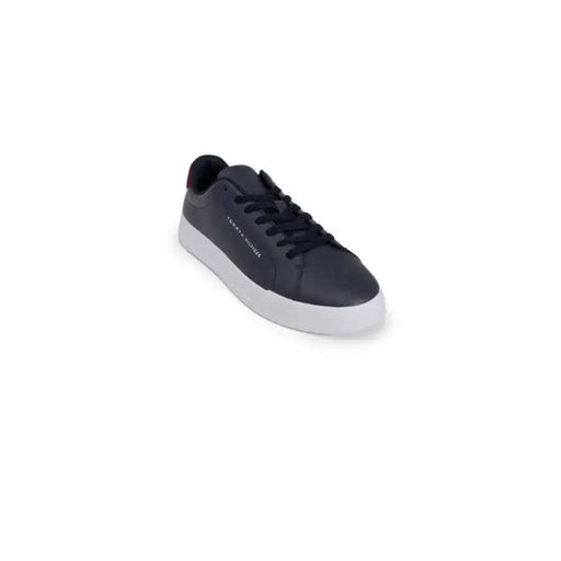 Dark blue Tommy Hilfiger Jeans men sneakers with white sole and laces