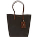 Dark brown Michael Kors tote bag with tan leather handles and card holder