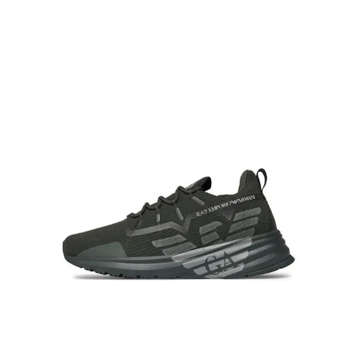 Dark gray Ea7 Men Sneakers featuring a sleek design and prominent brand logo