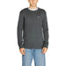 Dark gray Tommy Hilfiger crewneck sweater with logo on chest for men’s knitwear