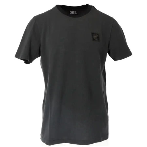 Dark gray Diesel Men T-Shirt with small chest logo - Diesel brand stylish apparel