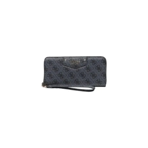 Dark gray monogrammed GUESS wallet with wrist strap from Guess Women Wallet collection