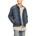 Denim jacket with brown corduroy collar and button front by Jack & Jones