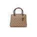 Designer handbag with monogram pattern and leather handles from Guess Women Bag